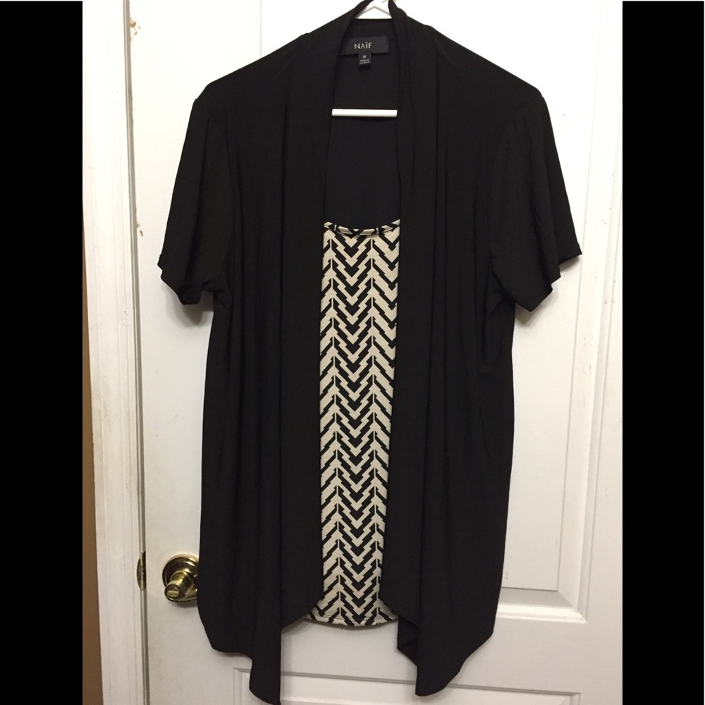 Naïf Dressy Black and Beige Blouse